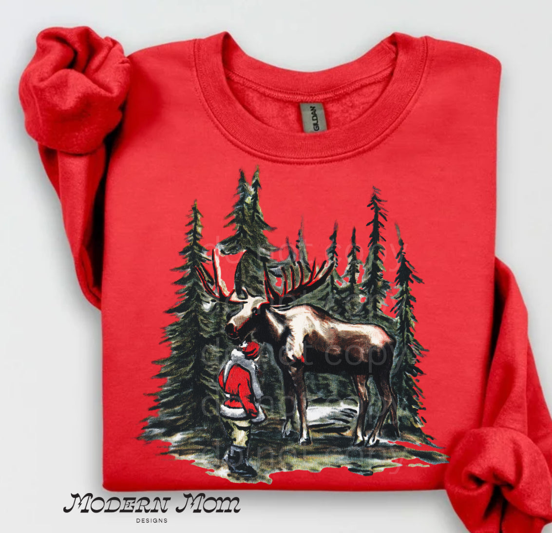 Vintage Santa moose crewneck