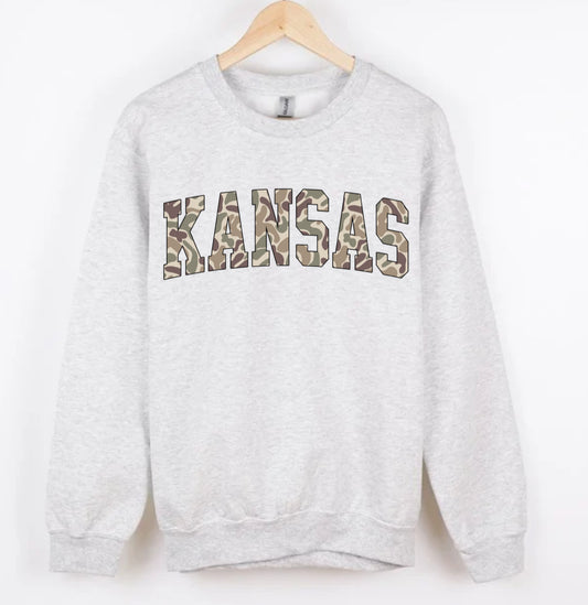 KANSAS duck camo CREWNECK