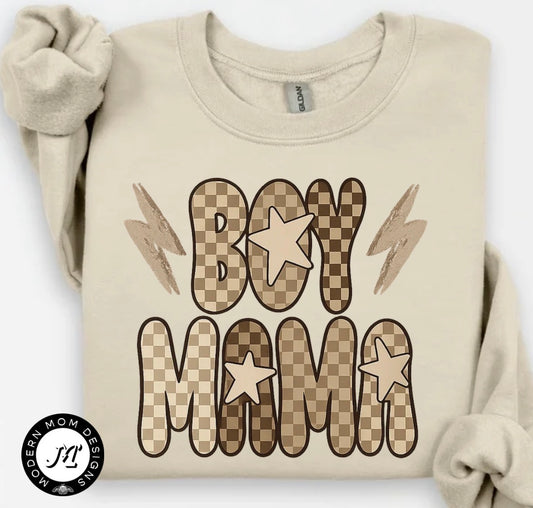 Boy mama neutral (tee, crewneck or hoodie)