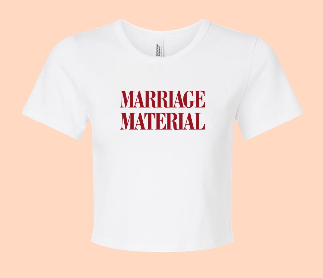 Sweet beginnings exclusive: marriage material babydoll tee