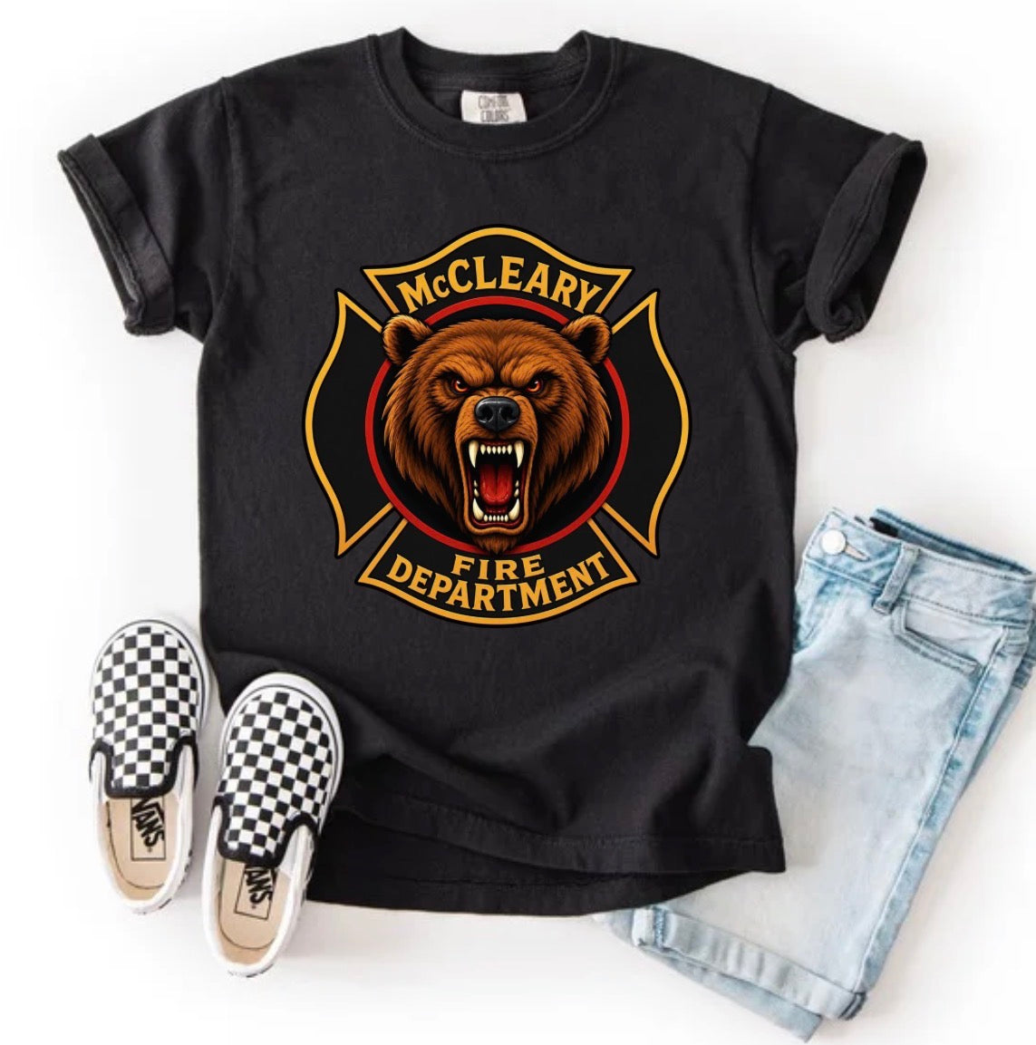 McCleary Fire Dept. logo (tee shirt, hoodie or crewneck) (toddler-youth XL)