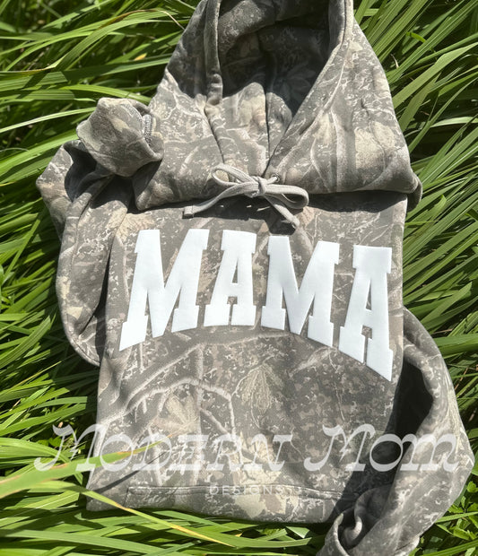 Deadwood camo MAMA puff print hoodie  (adult unisex)