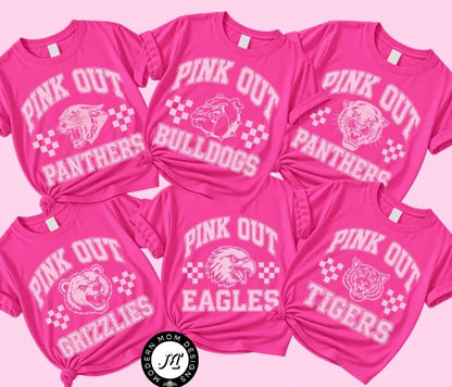 Pink out school mascot-leave a note with what mascot! (tee shirt, crewneck or hoodie)