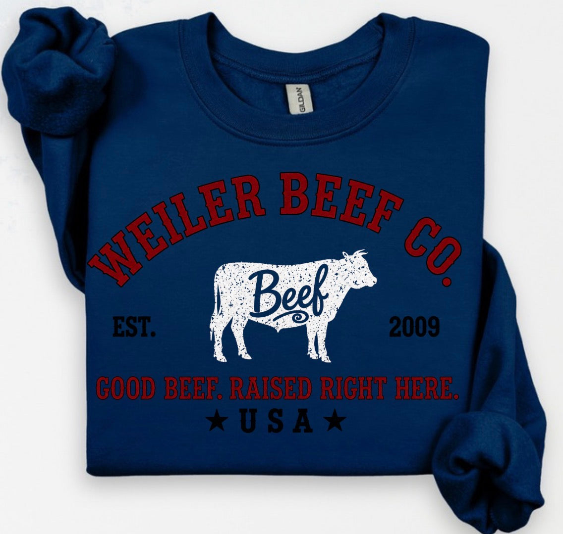 Weiler Beef navy crewneck