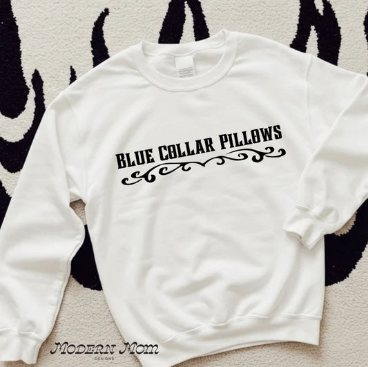 Blue collar pillows