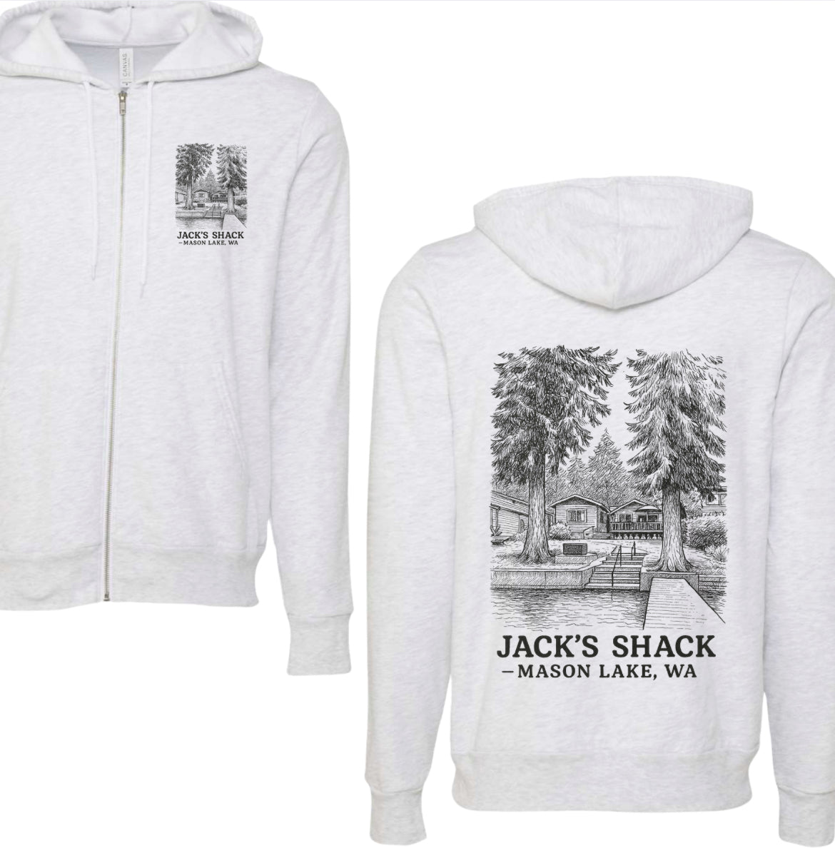 Jack’s Shack unisex adult full zip up sweatshirt