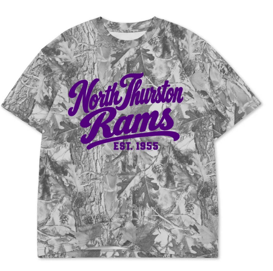 North Thurston boxy premium grey camo tee (youth XS-XL)