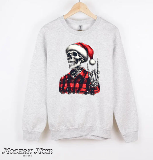 Rock on Santa skelly ADULT(tee, crewneck or hoodie )