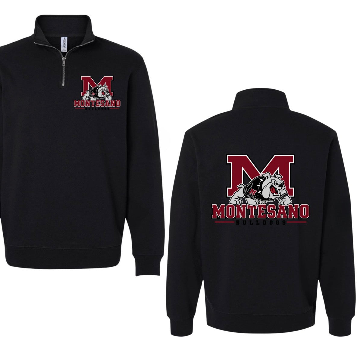 Montesano Bulldogs M dogs logo quarter zip