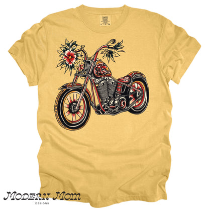 Mustard motorcycle (tanks, tee, hoodie or crewneck)