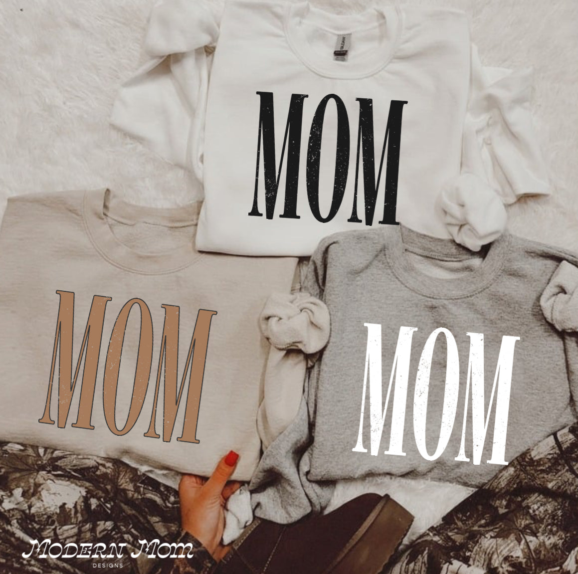 MOM crewneck (WHITE, TAN, or GREY)