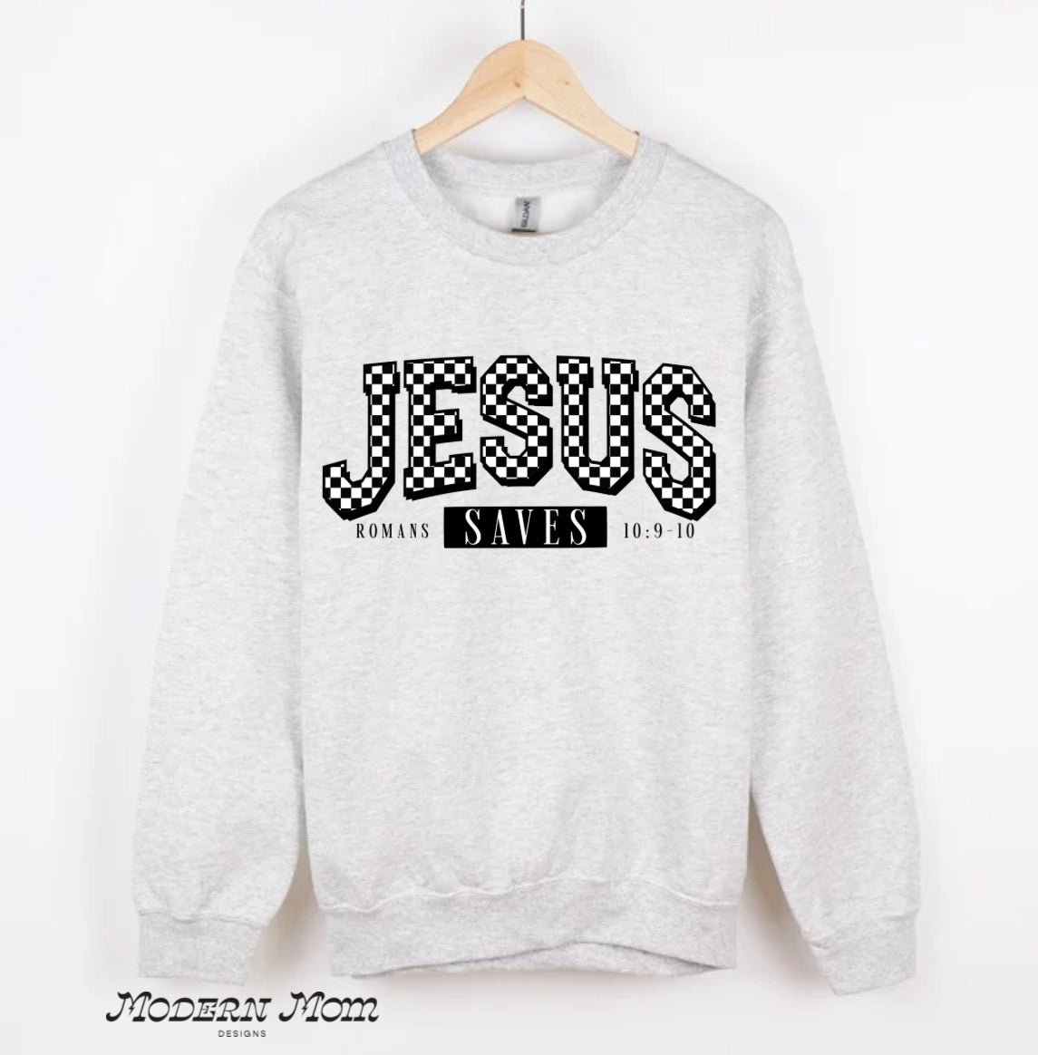 Jesus saves checkered (tee, crewneck or hoodie )