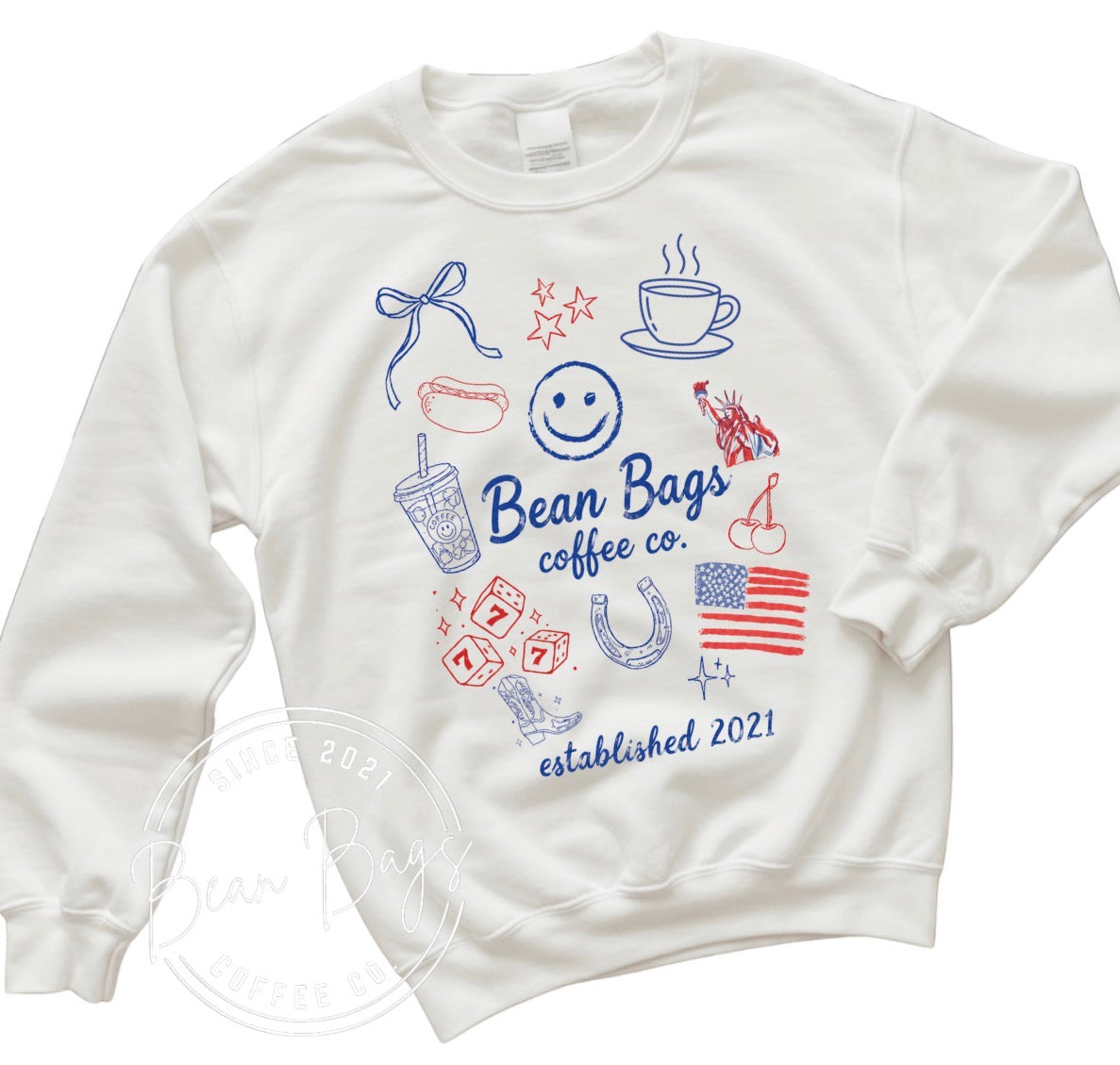 Bean Bags coffee co. EXCLUSIVE Americana sticker crewneck