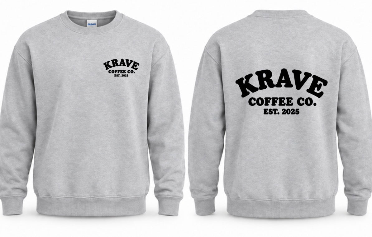 Krave coffee co. Crewneck (ash) screen print