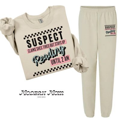 Suspect claims she’s tired but stays up reading until 2am crewneck