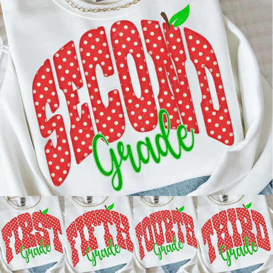 Grade- polka dot apple (toddler/youth)