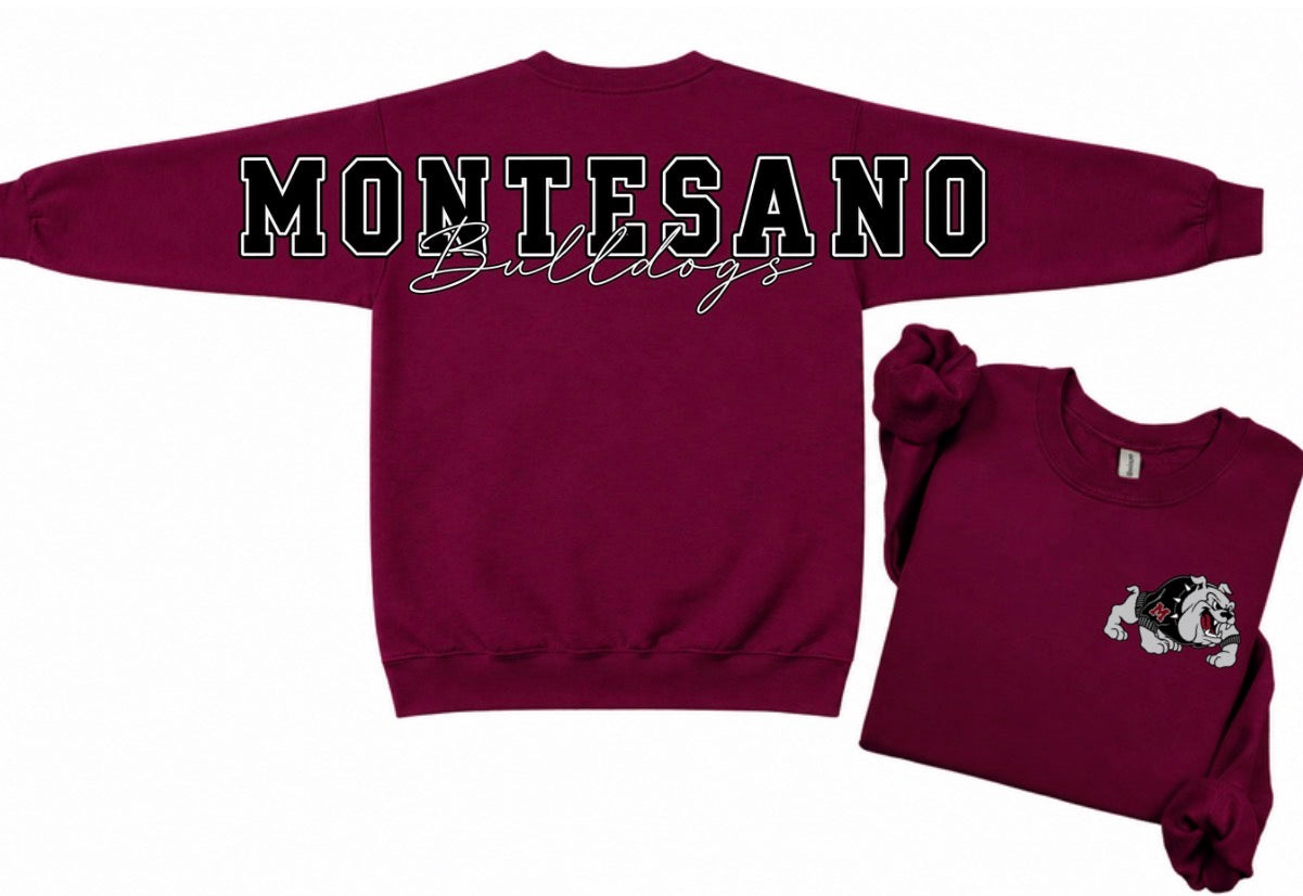 Montesano Bulldogs crewneck with big back print