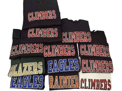GLITTER CUSTOM (ANY NAME) CREWNECK EMBROIDERED CREWNECK (PLEASE ALLOW 15 business days for these to ship)