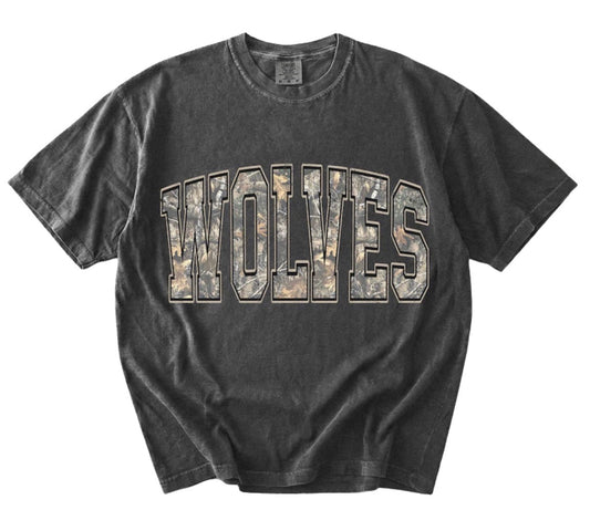Wolves camo tee shirt (adult)
