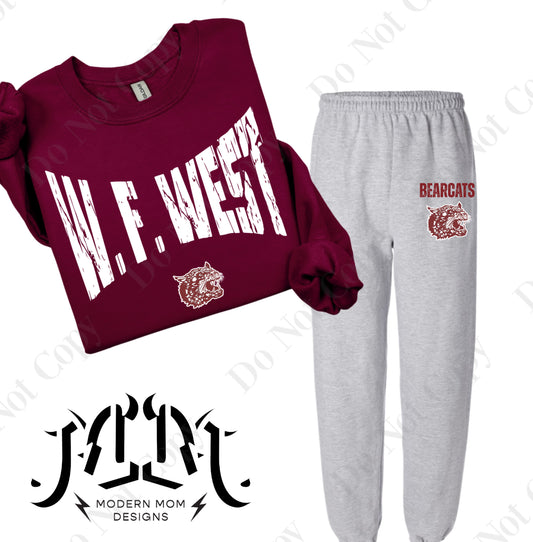 W. F. WEST mascot lounge set (pieces sold separately) YOUTH & ADULT