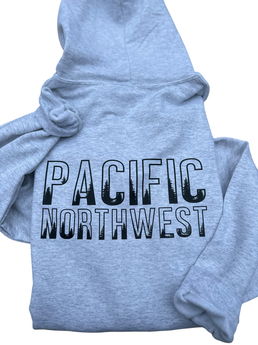 Pacific Northwest outline double sided print(crewneck, hoodie or zip up)