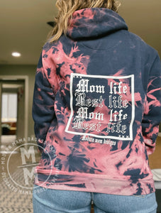 Mom life Best life bleached out hoodie