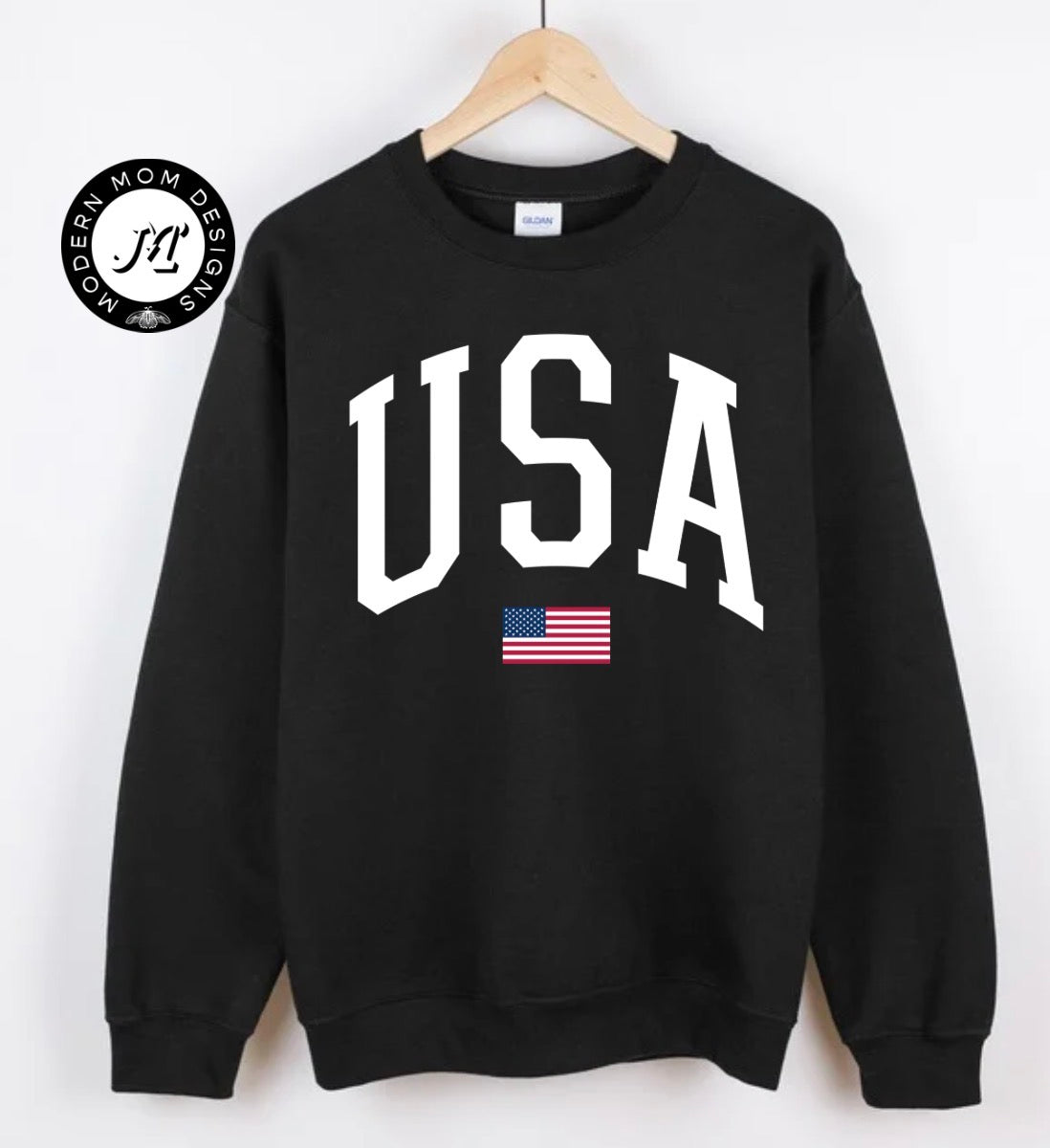 USA black (tee, crewneck, or hoodie)