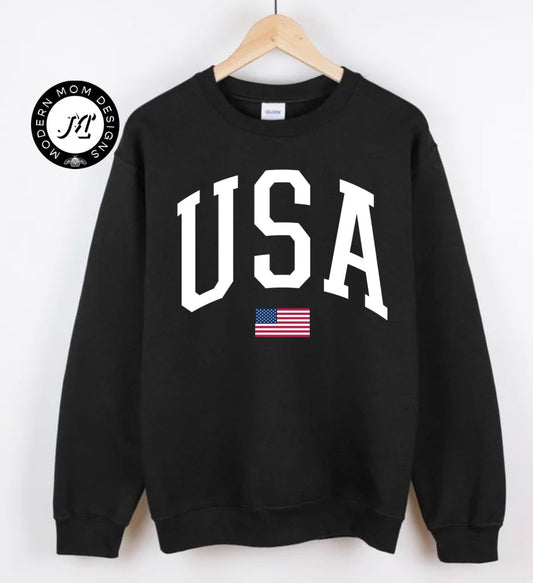 USA black (tee, crewneck, or hoodie)