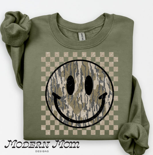 Camo smiley (military green)
