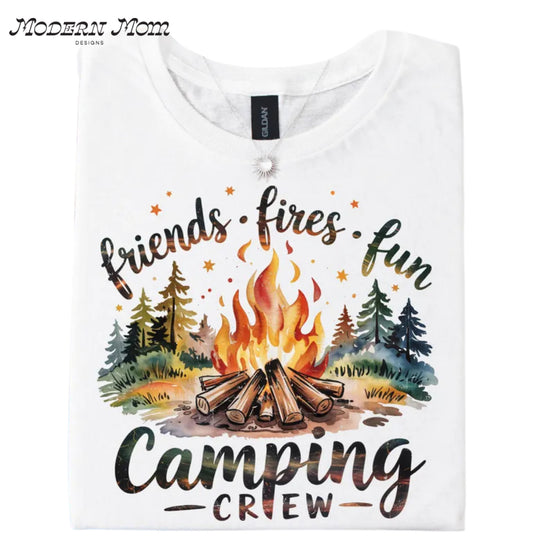 Friends fire fun camping crew