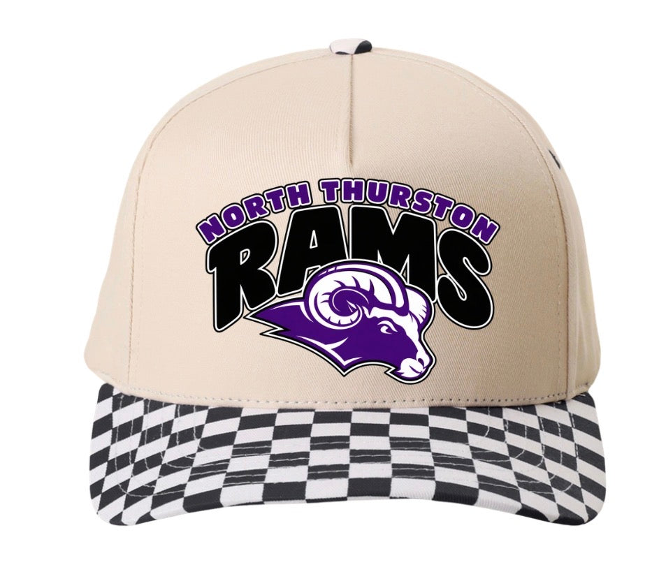 North Thurston checkered hat (screen print)