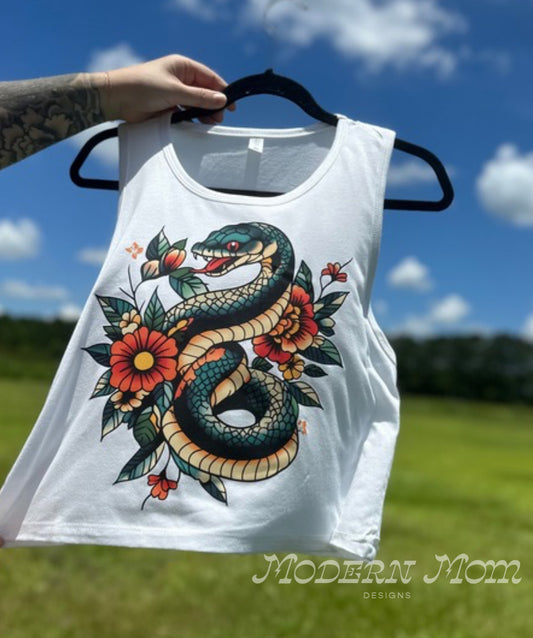 Big floral snake (tanks, tee, hoodie or crewneck)