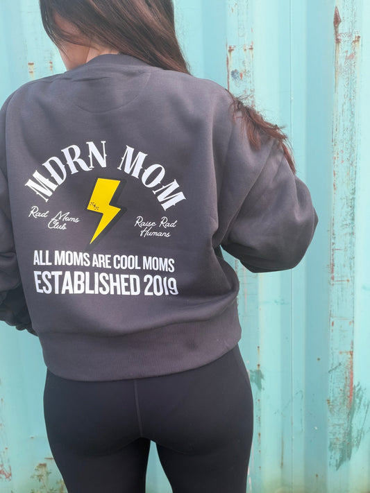All moms are cool moms cropped crewneck sweatshirt