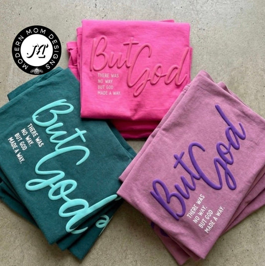 But god monochrome puff print tee shirt