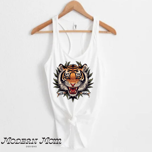 Tiger head on (tanks, tee, hoodie or crewneck)