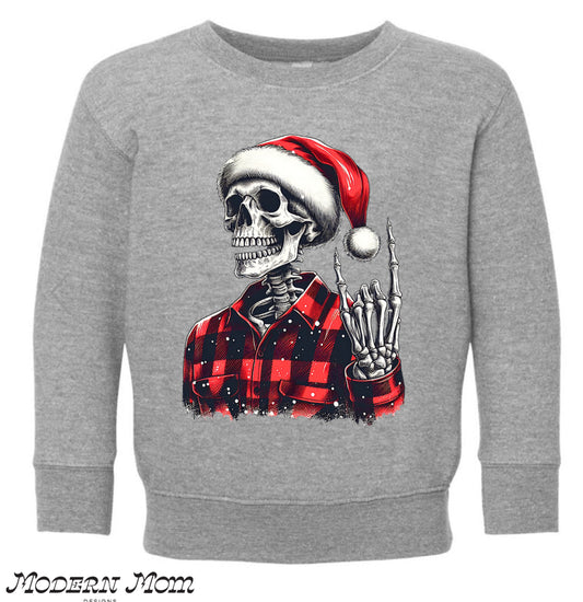 Skelly rock on santa Toddler-Youth XL (tee, crewneck or hoodie)