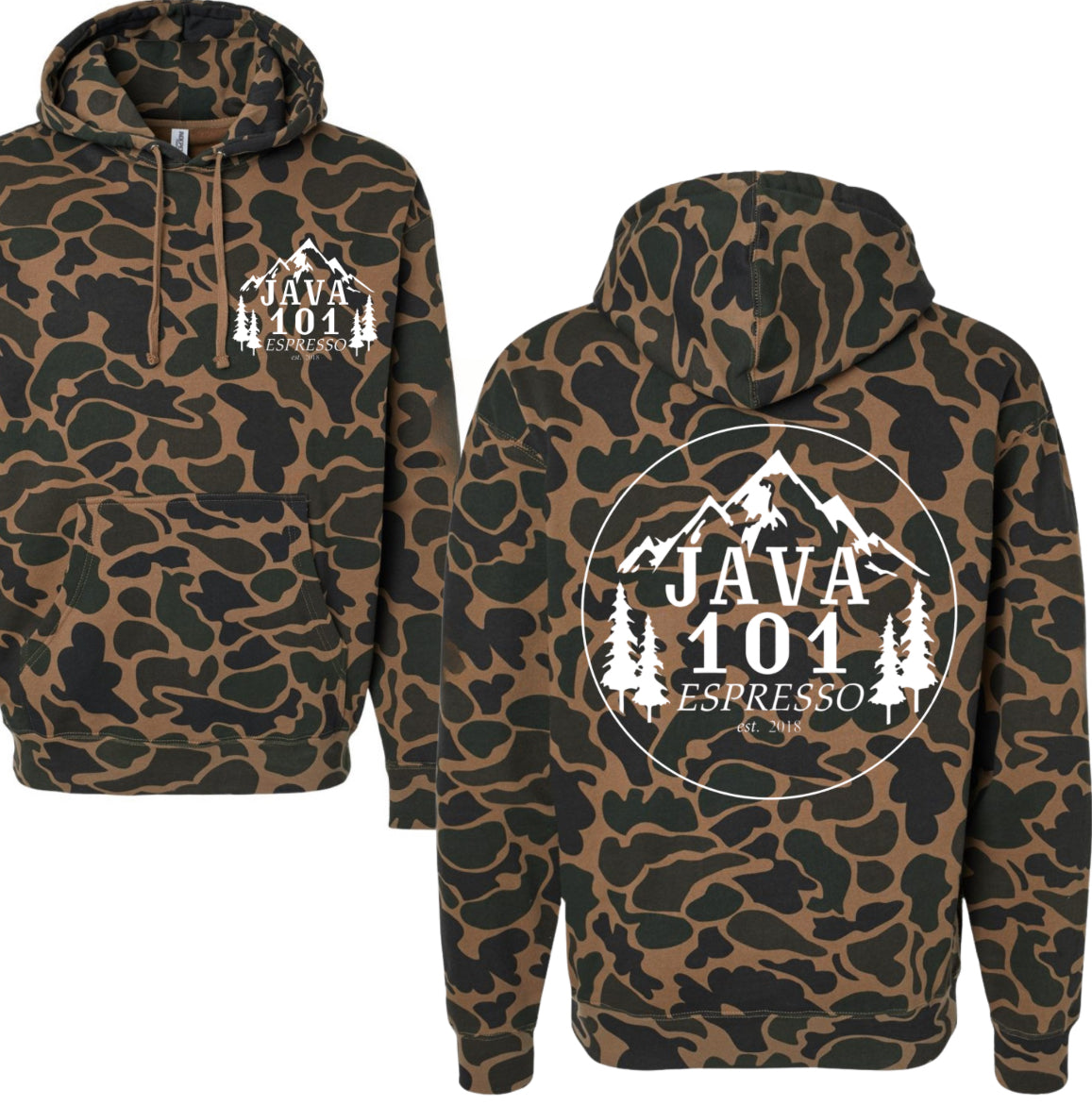 Java 101 duck camo hoodie