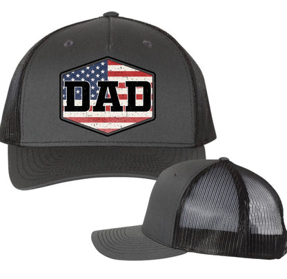 Dad americana-flat bill or 5panel trucker