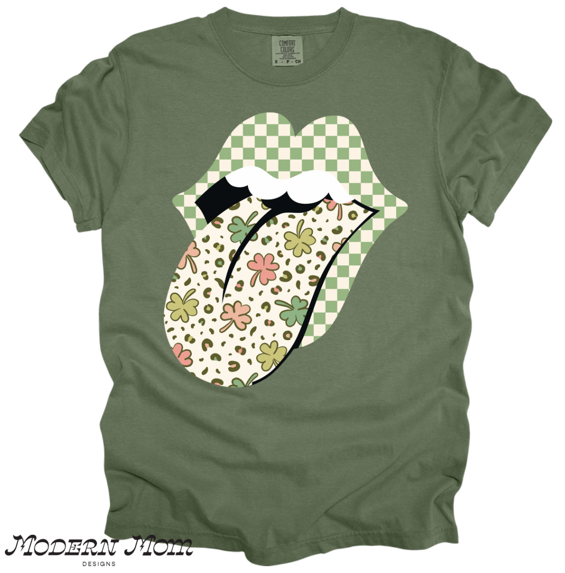 Clover checkered tongue (tee shirt or crewneck)