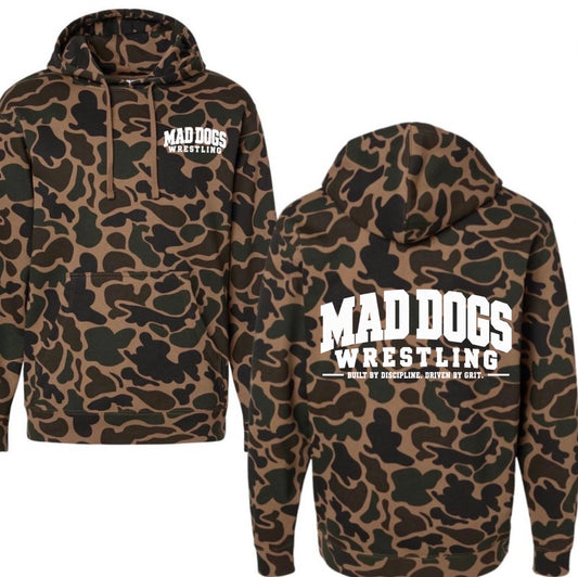 Mad dogs wrestling dark duck camo hoodie (youth & adult)