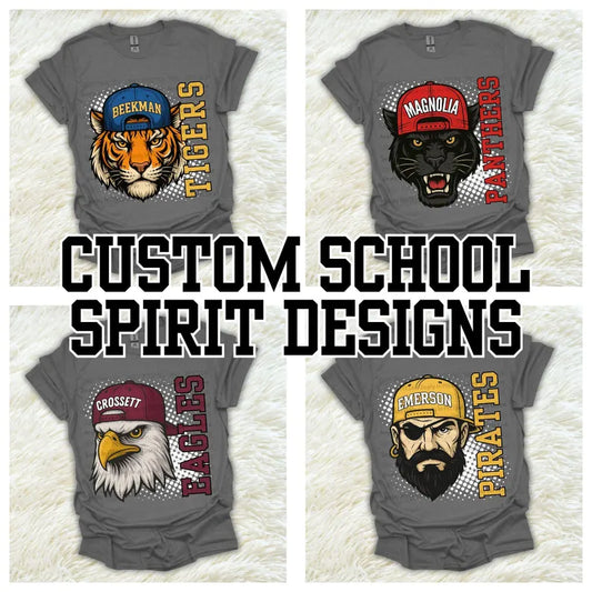 School mascot. note: name, mascot & school colors (tee, crewneck or hoodie)