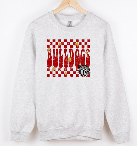 Checkered School mascot. note: name, mascot & school colors (tee, crewneck or hoodie)