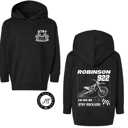 CUSTOM: stay reckless last name & number (toddler-youth XL)
