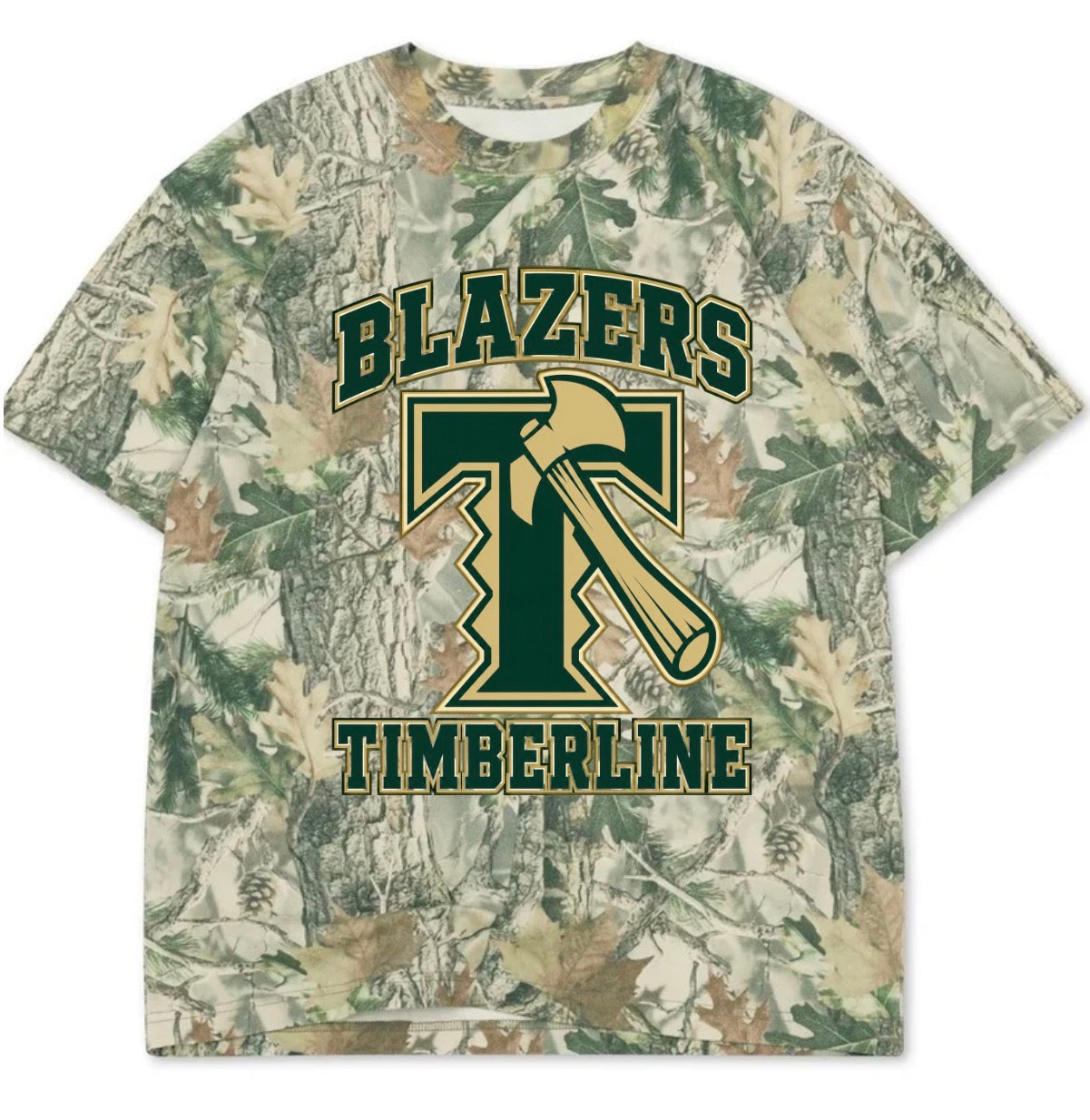Timberline boxy premium wood camo tee (youth XS-Adult 3XL)