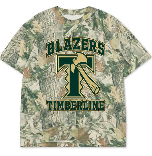 Timberline boxy premium wood camo tee (youth XS-Adult 3XL)