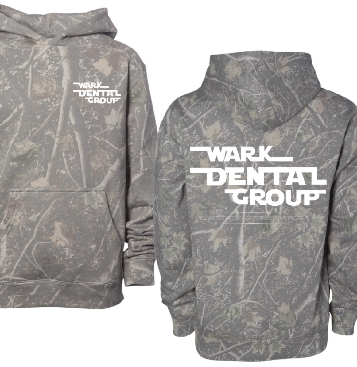 Wark dental group deadwood camo hoodie (youth & adult-no drawstrings)