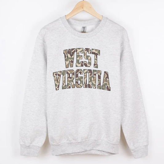 WEST VIRGINIA duck camo CREWNECK