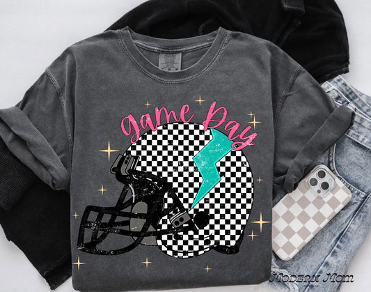 Game day checkered helmet
