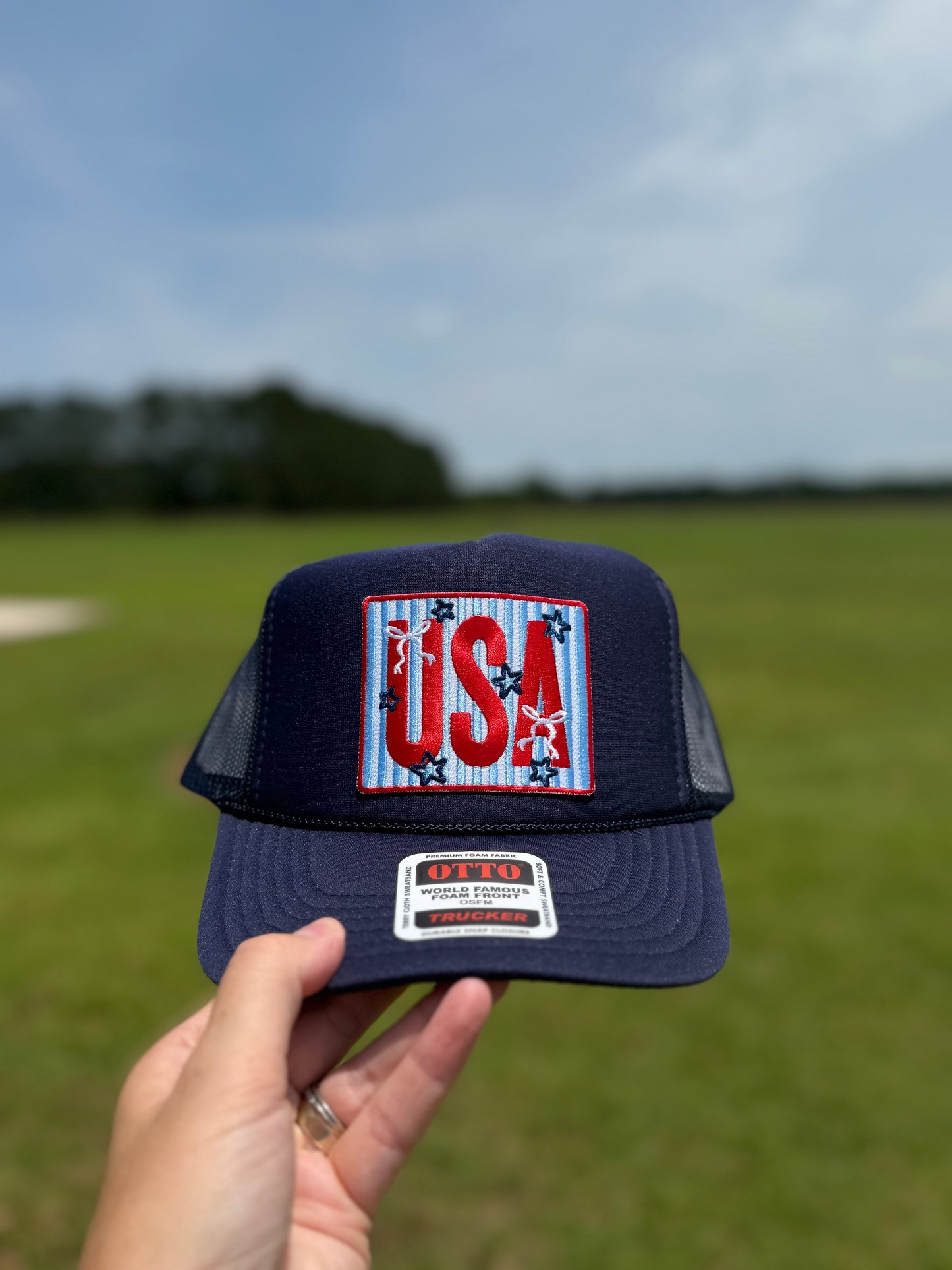 USA trucker hat-navy
