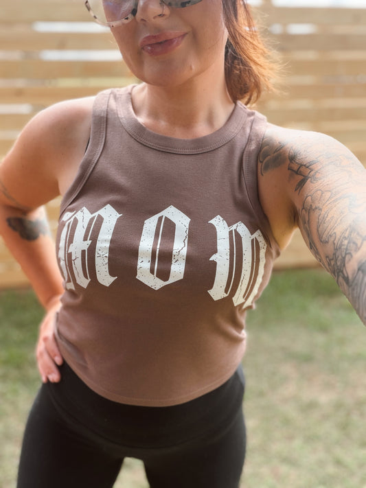MOM micro rib racer tank